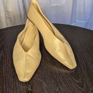 H&M Ballet Flats, Tan Suede and Leather